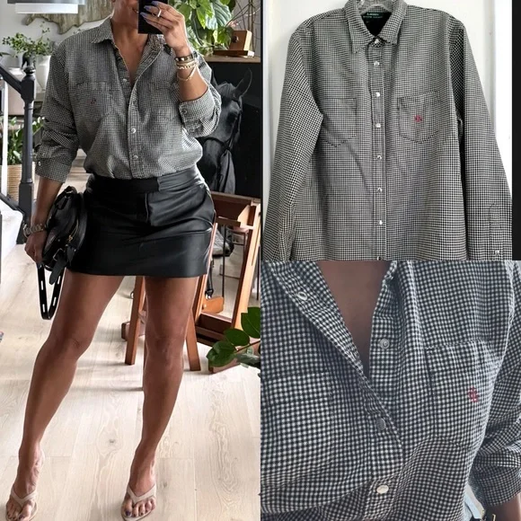 RALPH LAUREN WHITE & BLACK HOUNDSTOOTH L - Picture 4 of 4